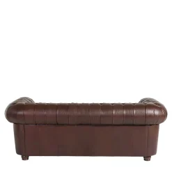 Antikleder Sofa in Braun - Chesterfield Style - Cementa