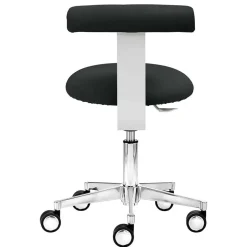 Arbeitshocker mit Lehne in Schwarz & Alu - Udjaca