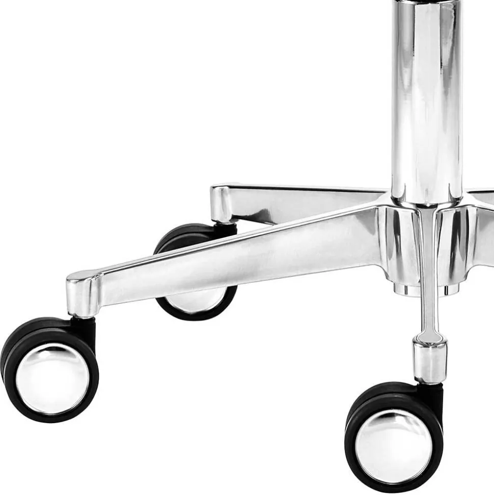 Arbeitshocker mit Lehne in Schwarz & Alu - Udjaca