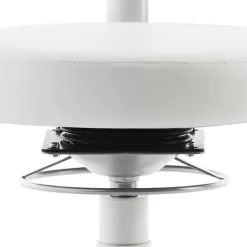 Arbeitshocker mit Rückenlehne in Weiß Kunstleder - Jaskin