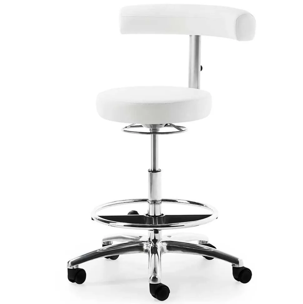 Arbeitsstuhl mit schmaler Lehne in Weiß - Smilen