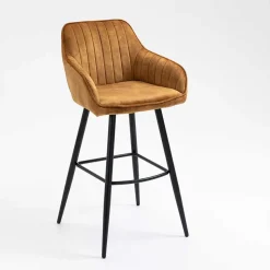 Armlehnen Barstühle in Ocker & Schwarz - Andim (2er Set)