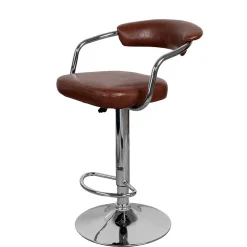 Armlehnen Barstuhl in Braun & Chrom - Usavina (2er Set)