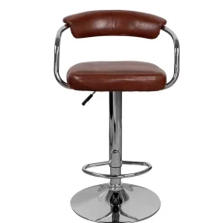 Armlehnen Barstuhl in Braun & Chrom - Usavina (2er Set)