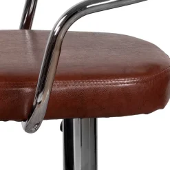 Armlehnen Barstuhl in Braun & Chrom - Usavina (2er Set)