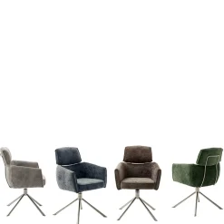 Armlehnen Drehstuhl in Braun - Arjama (2er Set)