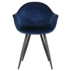 Armlehnen Schalenstuhl in Blau Samtbezug - Omnus (2er Set)