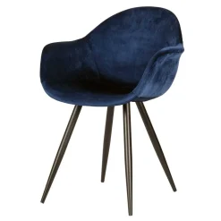 Armlehnen Schalenstuhl in Blau Samtbezug - Omnus (2er Set)