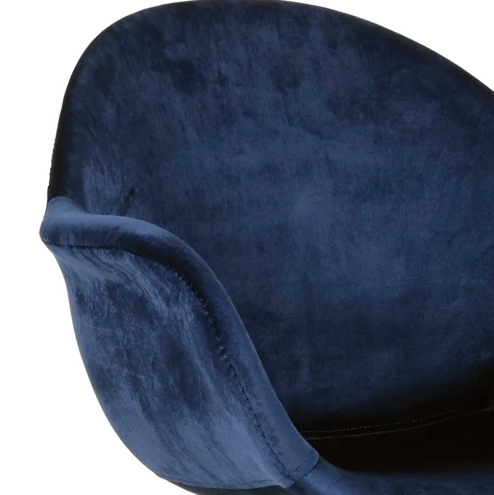 Armlehnen Schalenstuhl in Blau Samtbezug - Omnus (2er Set)