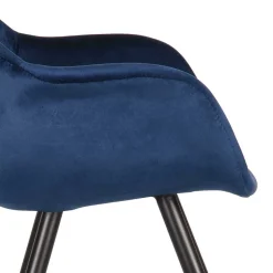 Armlehnen Schalenstuhl in Blau Samtbezug - Omnus (2er Set)