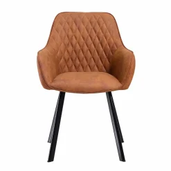 Armlehnen Stühle in Braun Microfaser - Dronja (2er Set)