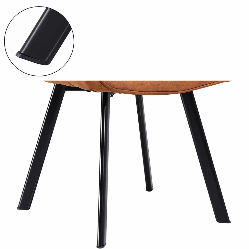 Armlehnen Stühle in Braun Microfaser - Dronja (2er Set)