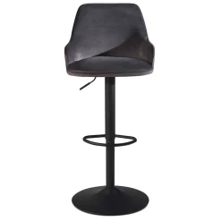 Armlehnen-Barstuhl aus grauem Samt - Dana