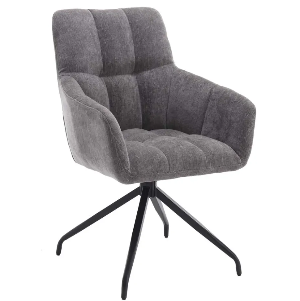 Armlehnen-Küchenstuhl in Grau - Doinera (2er Set)