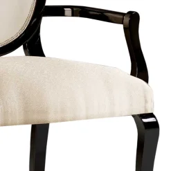 Armlehnen-Medaillonstuhl in Beige - Galadira