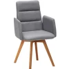 Armlehnen-Polsterstuhl in Hellgrau - Vanimarias