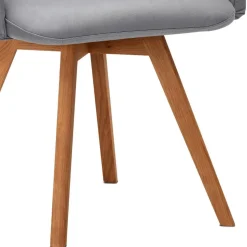 Armlehnen-Polsterstuhl in Hellgrau - Vanimarias