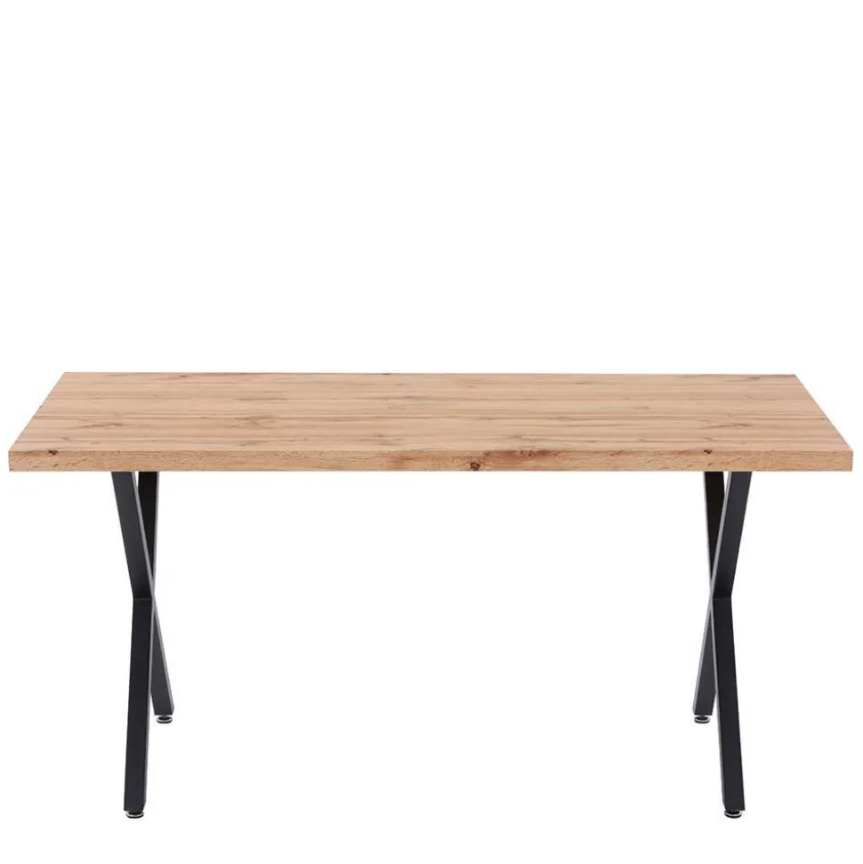 Armlehnenstühle & X-Fuß Esstisch - Closer (fünfteilig)