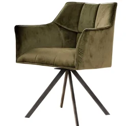 Armlehnenstühle in Oliv Grün Samt - Charlene (2er Set)