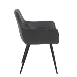 Armlehnenstuehle in Anthrazit Samtvelours - Naas (2er Set)