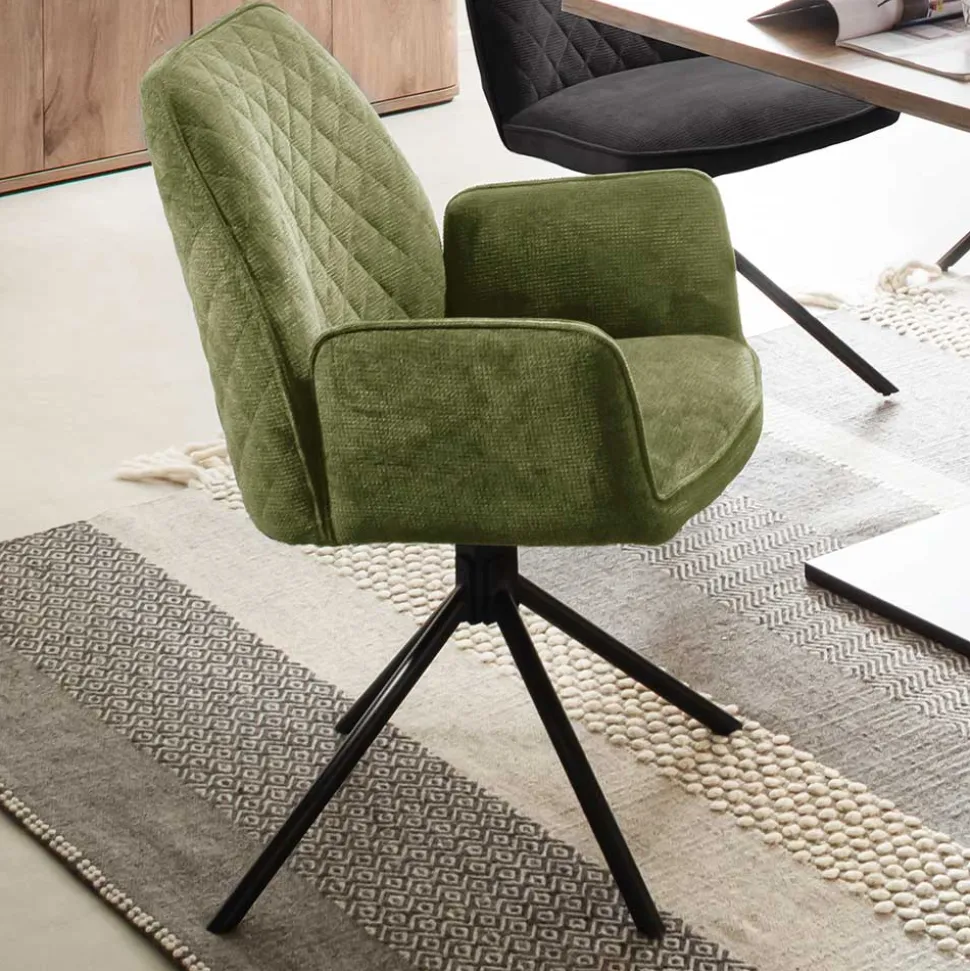 Armlehnenstuhl aus Chenillegewebe - Gomata (2er Set)