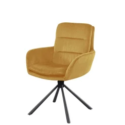 Armlehnenstuhl aus Cord in Gold - Paytons