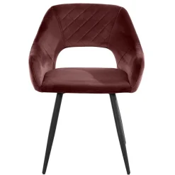 Armlehnenstuhl in Altrosa Samt - Kalindo (2er Set)