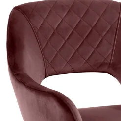 Armlehnenstuhl in Altrosa Samt - Kalindo (2er Set)