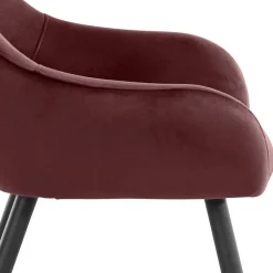 Armlehnenstuhl in Altrosa Samt - Kalindo (2er Set)