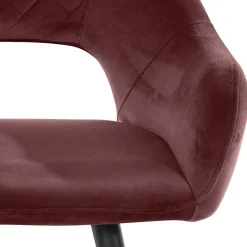 Armlehnenstuhl in Altrosa Samt - Kalindo (2er Set)