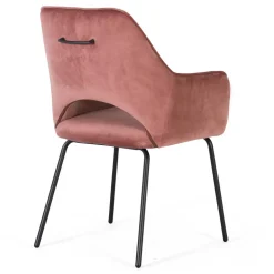 Armlehnenstuhl in Altrosa Samt - Flawia (2er Set)