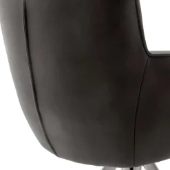 Armlehnenstuhl in Anthrazit Leder - Carbonaro (2er Set)