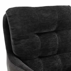 Armlehnenstuhl in Anthrazit Chenille - Amstado (2er Set)