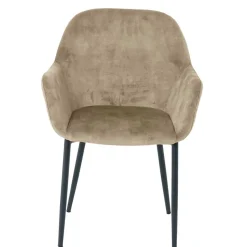 Armlehnenstuhl in Beige aus Samt - Pyrona (2er Set)