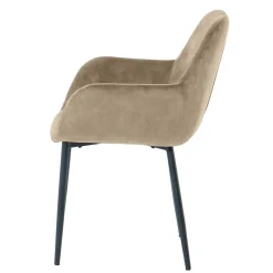 Armlehnenstuhl in Beige aus Samt - Pyrona (2er Set)