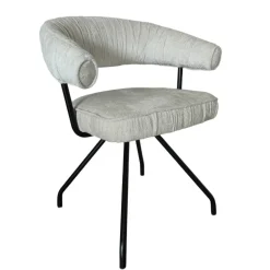 Armlehnenstuhl in Beige Chenille - Florina (2er Set)