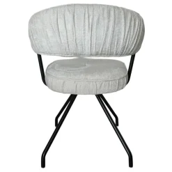 Armlehnenstuhl in Beige Chenille - Florina (2er Set)