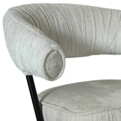 Armlehnenstuhl in Beige Chenille - Florina (2er Set)