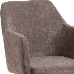 Armlehnenstuhl in Braun Flockstoff - Faneno