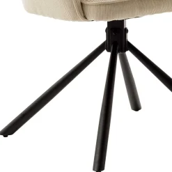 Armlehnenstuhl in Creme Cord - Makimona (2er Set)