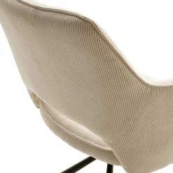 Armlehnenstuhl in Creme Cord - Makimona (2er Set)