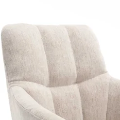 Armlehnenstuhl in Creme Strukturstoff - Crystoga (2er Set)