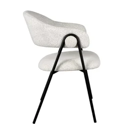 Armlehnenstuhl in Cremeweiß Boucle - Farmer (2er Set)