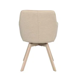 Armlehnenstuhl in Cremeweiß Stoff - Systrem (2er Set)