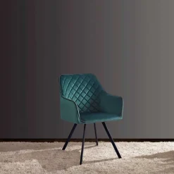 Armlehnenstuhl in Dunkelgrün mit Schwarz - Saliaora