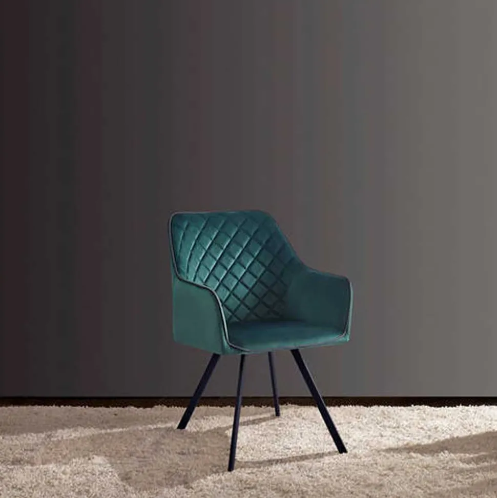 Armlehnenstuhl in Dunkelgrün mit Schwarz - Saliaora