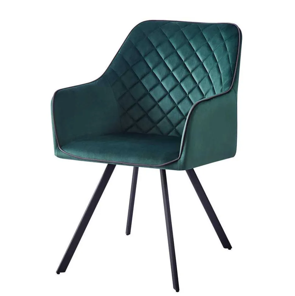 Armlehnenstuhl in Dunkelgrün mit Schwarz - Saliaora