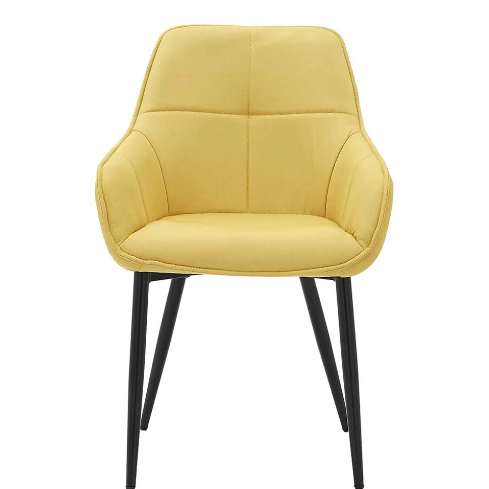 Armlehnenstuhl in Gelb Leinenstoff - Campiona