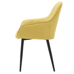 Armlehnenstuhl in Gelb Leinenstoff - Campiona