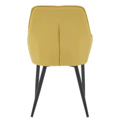 Armlehnenstuhl in Gelb Leinenstoff - Campiona